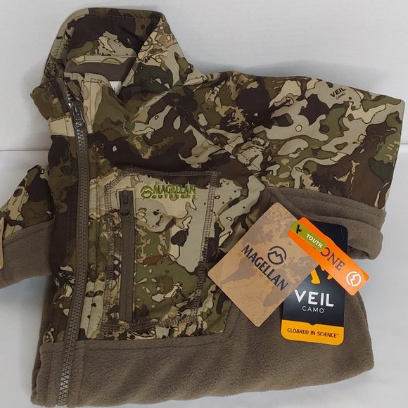 'MEG.OUTDOORS' HUNTGEAR 'VEIL FLAGSHIP BOONE' CAMOUFLAGE FULL~FLEECE JACKET - Picture 7 of 16